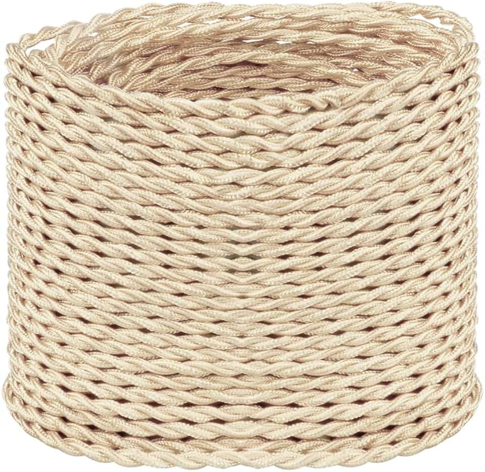 Helunsi 10 Meter 3-adriges Elektrokabel im Vintage-Stil für industrielle Aufhängung oder andere Geräte, beige