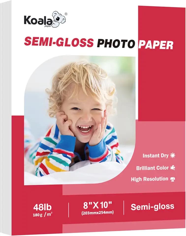 Koala Semi Gloss Photo Paper 8X10 In 48LB 100 Sheets Semi Glossy Paper
