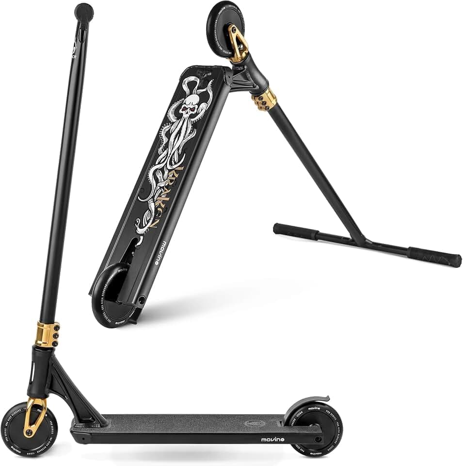 Movino Kraken Stunt Scooter Profi-Roller | Professioneller Stunt Roller | IHC-Kompressionssystem | Kickscooter mit 120mm Rad | 6061 Aluminium-Deck | Scooter Gewicht 4,2 kg
