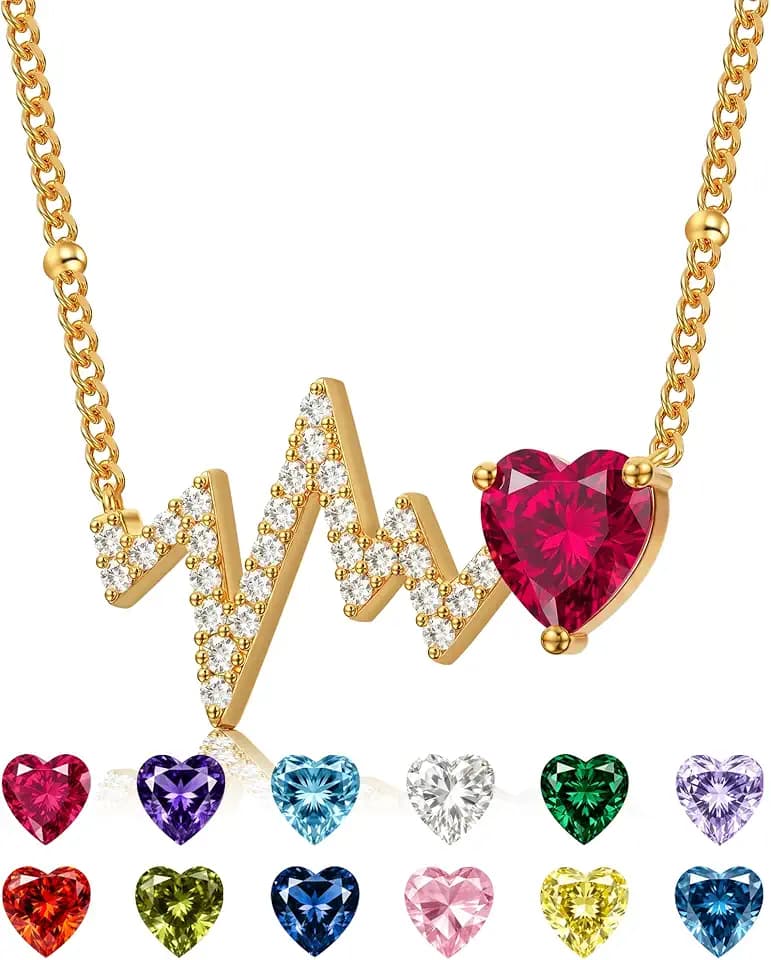 Gold Heart Necklace for Women,Dainty 18K Gold Plated Heart Pendant