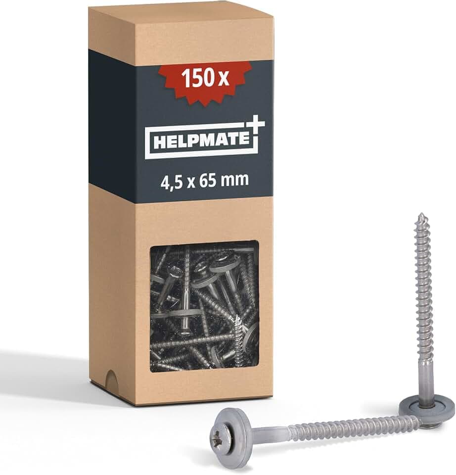 HELPMATE – Spenglerschrauben 4,5x65 mm – Edelstahl A2 – 150 Stück