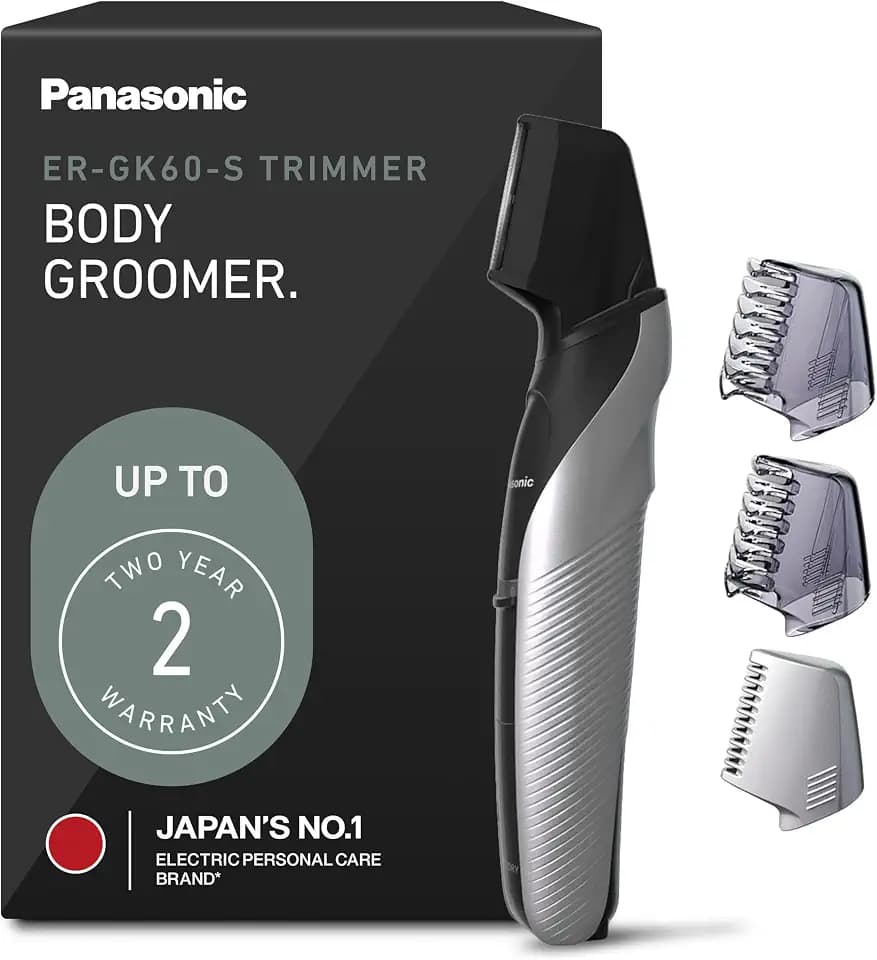 Panasonic Electric Body Hair Trimmer for Men, Waterproof Body Groomer