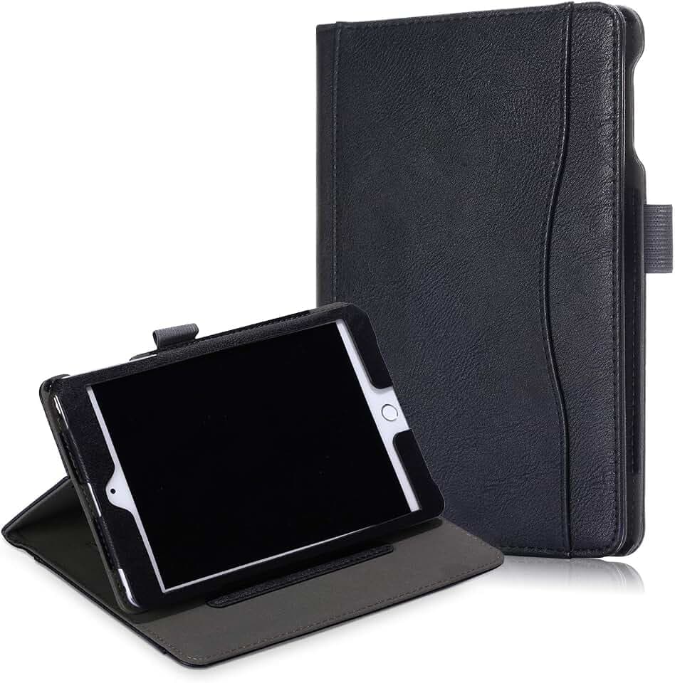 Gylint iPad Mini 5th Generation 2019 Case, Multifunctional Cover Standing Multiple Viewing Angles and Auto Wake/Sleep Feature for iPad Mini 5 2019/iPad Mini 4 2015, with Pencil Holder Black