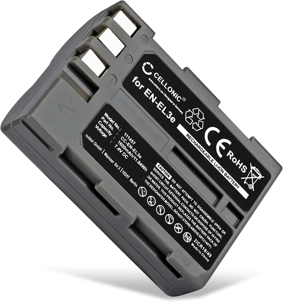 CELLONIC Akku kompatibel mit Nikon D700, D90, D300, D200, D80, D70, EN-EL3e