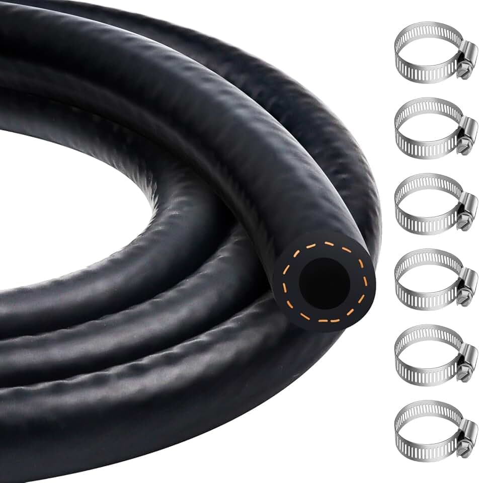 4 mm Benzinschlauch, Dieselschlauch 1Meter mit 6 Schlauchschellen