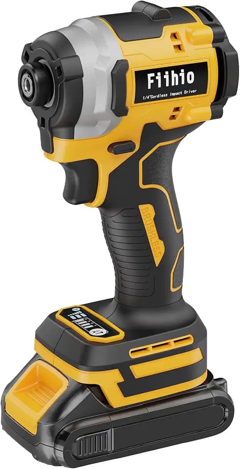 Cordless Impact Driver Compatible with Dewalt 20V /60V Max Battery(Tool Only),1/4" Hex Chuck Power Impact Driver with 2500 In-lbs, Auto Stop & LED Light for Furniture Assembly, DIY Project