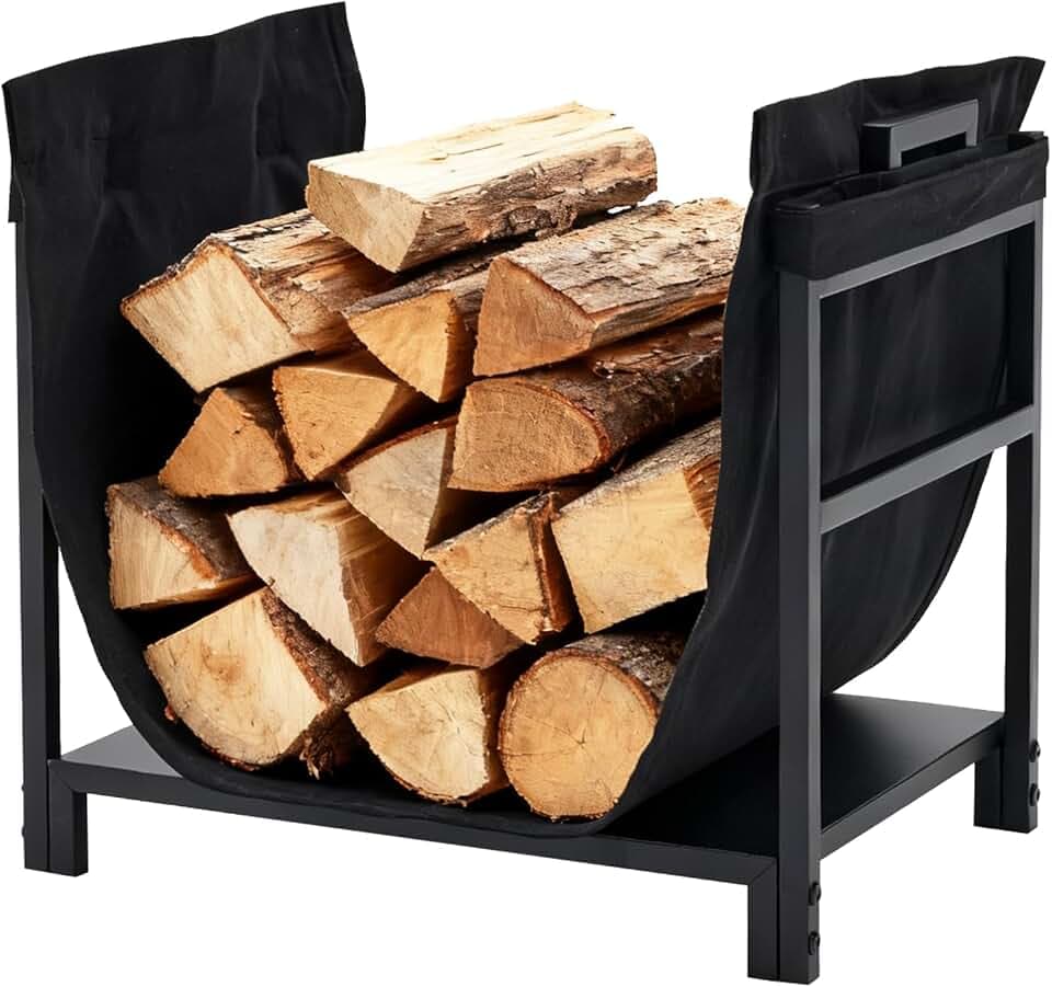 DUMOS 18 Inch Firewood Rack Outdoor, Small Fire Wood Holder Indoors