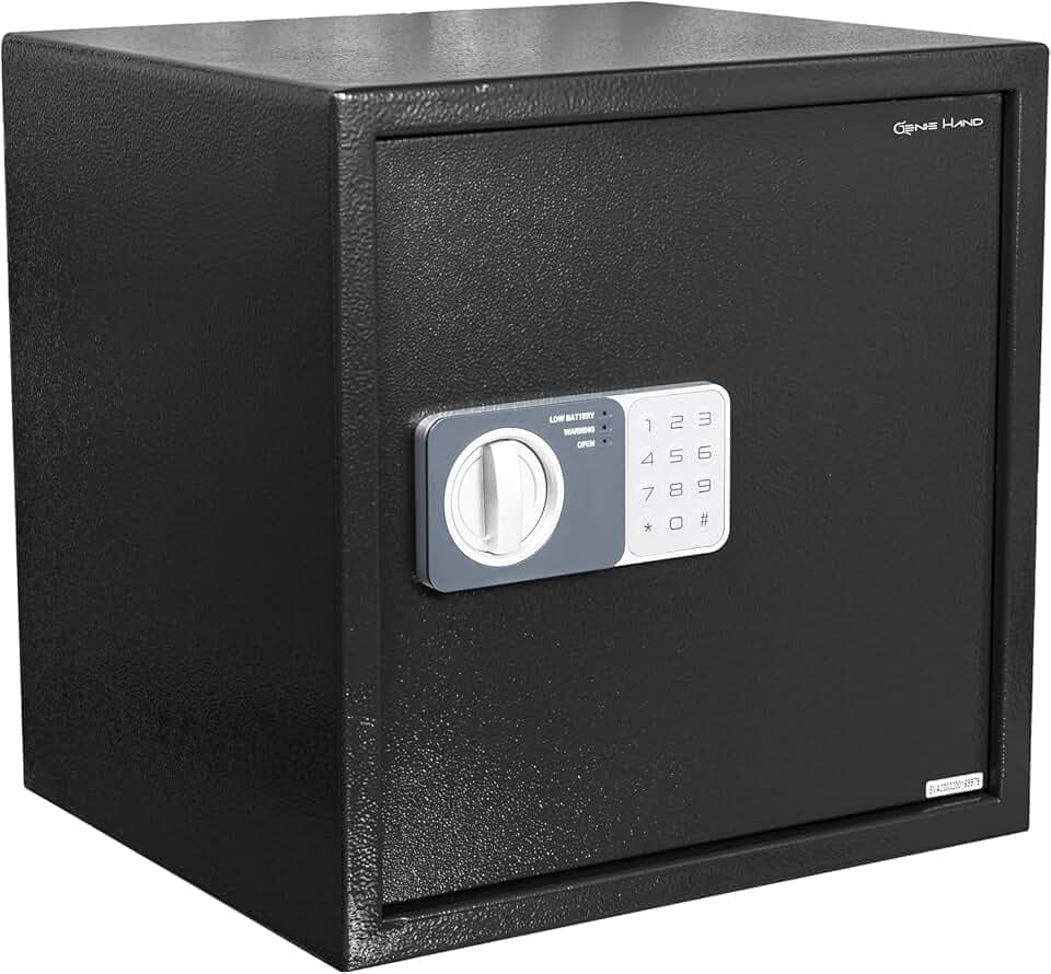 Genie Hand | Möbeltresor für Zuhause mit Elektronik Zahlenschloß und Schlüssel Tresor Safe mit Einwurfschlitz – B-Schloss – Anti-Bounce -Technologie