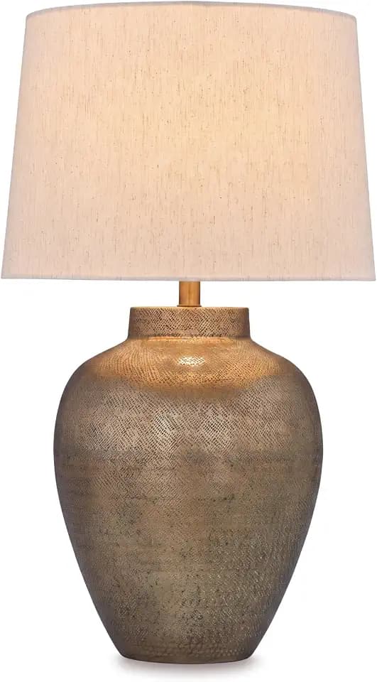 Signature Design by Ashley Madney 29" Tall Metal Table Lamp, Gold Aluminum
