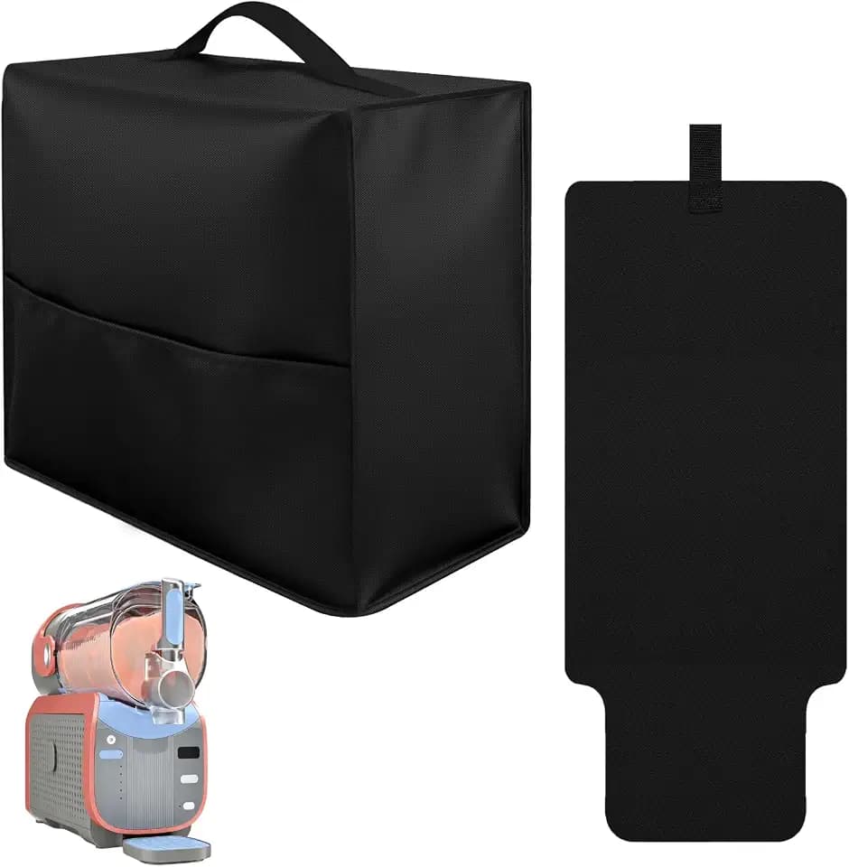 2Pcs Slushie Machine Cover & Sliding Pad for Ninja Slushie Max FS605SG FS605 FS605IV, Waterproof Dustproof Nylon Slushie Cover for Ninja, Sliding Mat for Quick Machine Movement