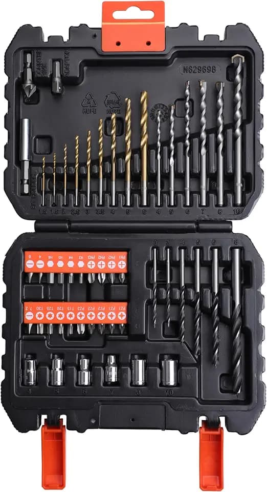 BLACK+DECKER 50-teiliges Bohrer- und Schrauberbit-Set, A7188-XJ