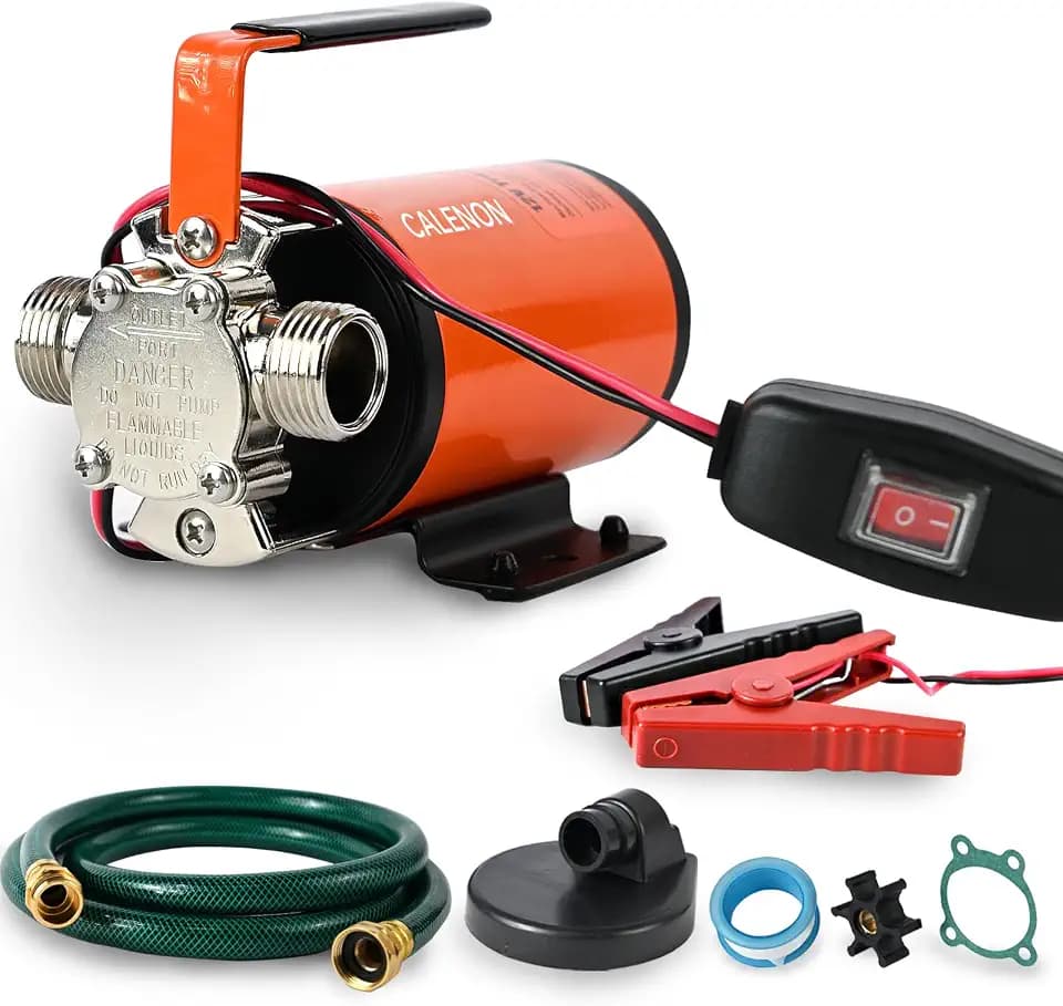 12V Water Transfer Pump, Portable Water Pump with 6 ft Suction Hose