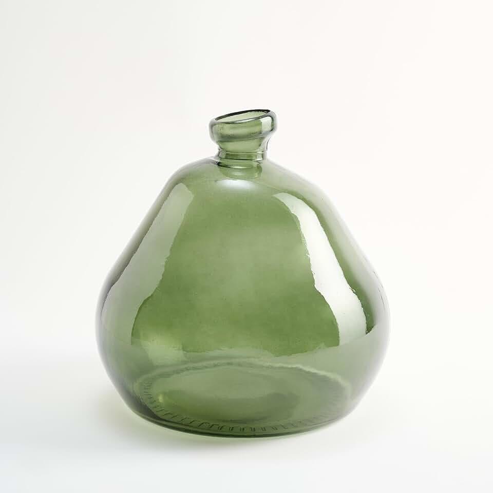 Unregelmäßige Glatte Design Recyceltes Glas Vase - Mittelmeer-Stil Handwerk Glas Vase Home Decor (Grüne)