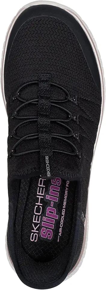 Skechers Virtue Glow Damen-Sneaker, Schwarz, 38 EU