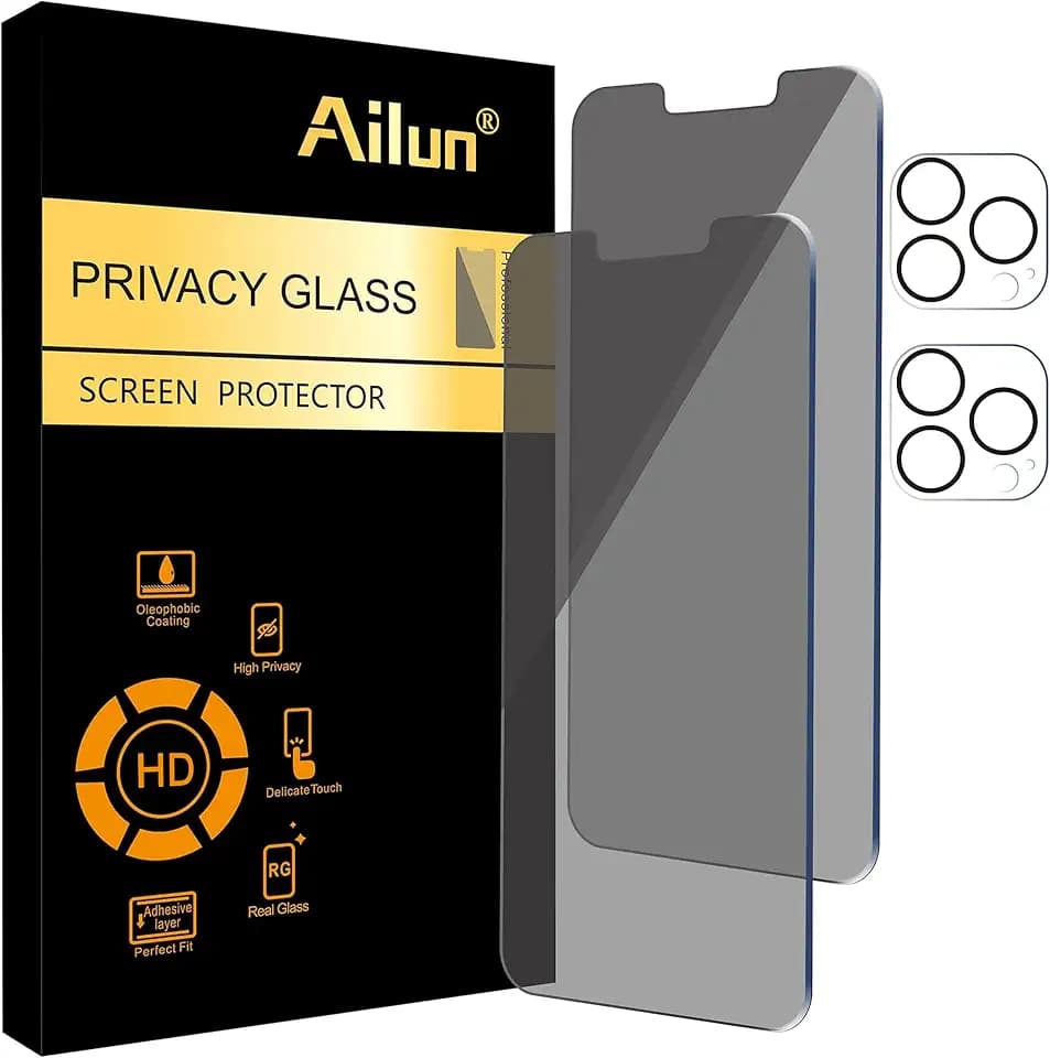 Ailun Privacy Screen Protector + Camera Lens Protector for iPhone 13 Pro