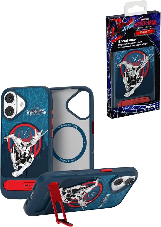 Belkin Marvel Spider-Man iPhone 17 Case, MagSafe with Kickstand
