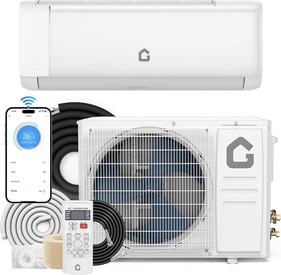 9000 BTU Mini Split AC,230 V 18.5 SEER2 Inverter Heat Pump for to 450 Sq Ft