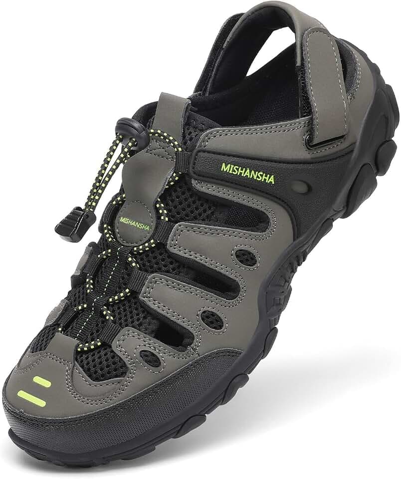 Mishansha Men's Women's Hiking Sandals, Closed Toe Outdoor Water Sandals with Adjustable Strap, Non Slip Sport Sandal for Trail Beach Travel