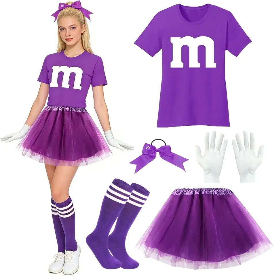 M Aufdruck Tshirt Faschingskostüme,M Kostüm Damen,Gruppen Kostüm Faschingskostüme Damen,Lustig GruppenKostüm,T Shirt mit Tutu Handschuhe,Karneval Kostüm MM Outfits für Faschings