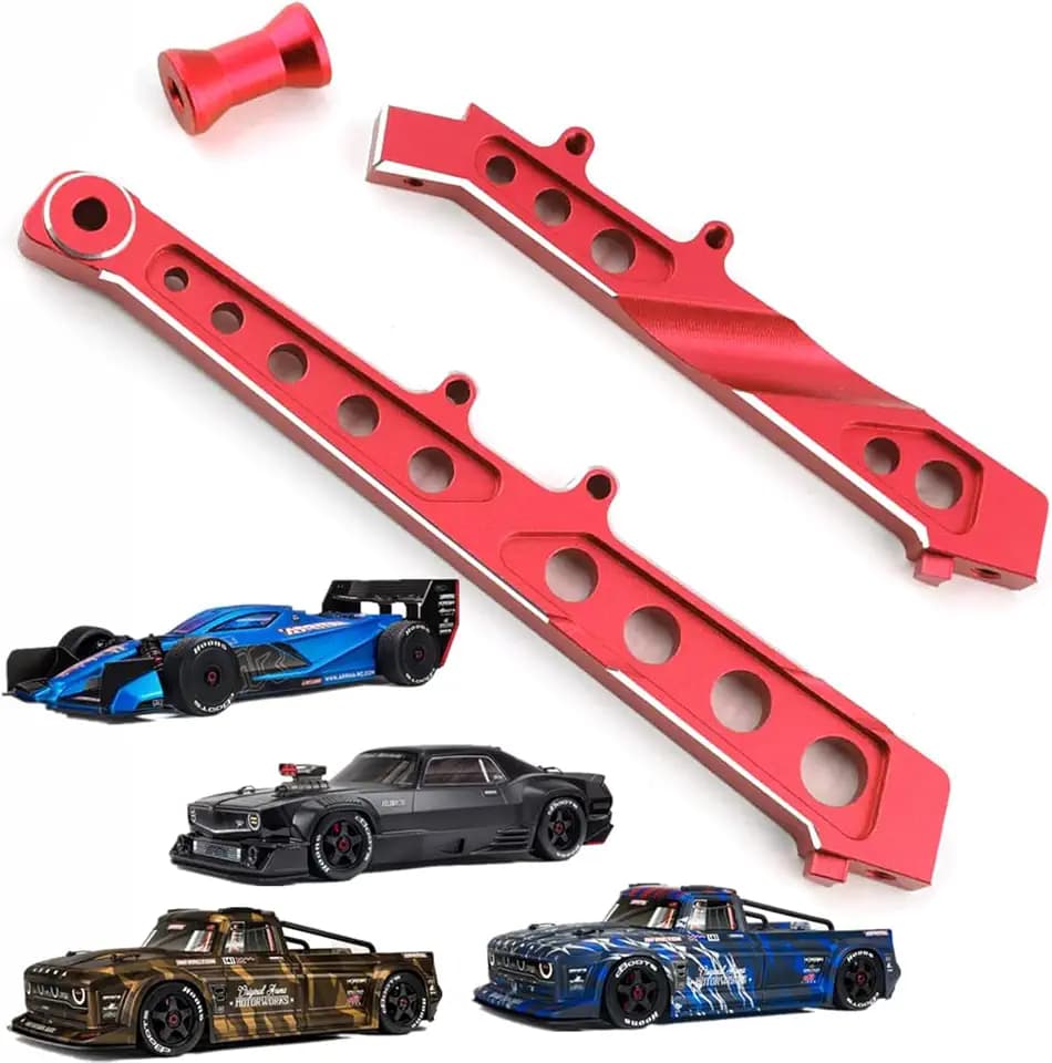 Aluminum Front Rear Chassis Brace Upgrades Part for ARRMA 1/7 Infraction 6S,Limitless All-Road, Felony 6S BLX #ARA320511 (red)