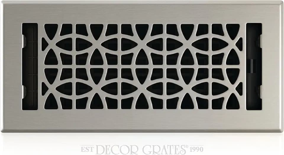 Decor Grates ECH410-NKL Eclipse Plated Floor Register, 4-Inch by 10-Inch, Nickel