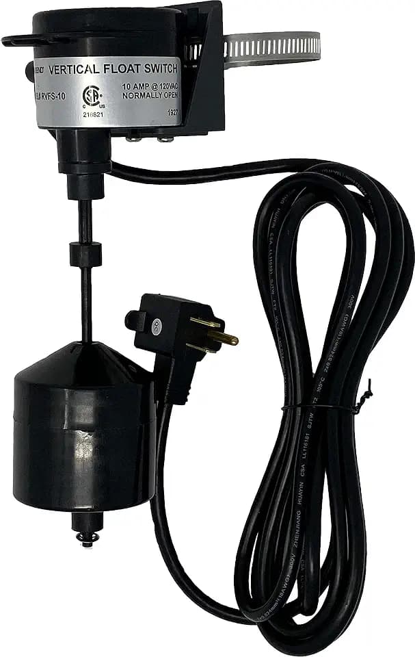 PumpSpy Vertical Sump Pump Float Switch, Universal Replacement, 10' Cord