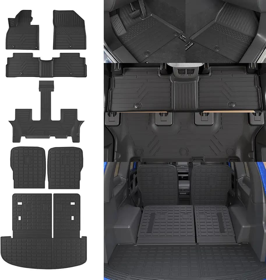 Rongtaod Floor Mats Set for 2020-2025 Kia Telluride 7 Seats Accessories
