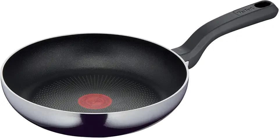 Tefal Resist Bratpfanne 24 cm beschichtet, nicht induktionsgeeignet, Titanium Antihaftversiegelung, Thermo-Signal bei idealer Brattemperatur, leichte Reinigung, Made in France, D52604