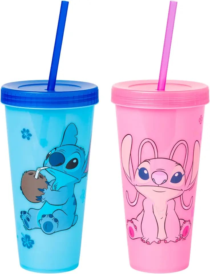 Silver Buffalo Disney Lilo and Stitch, Color Changing Tumbler, 2pk, 24oz