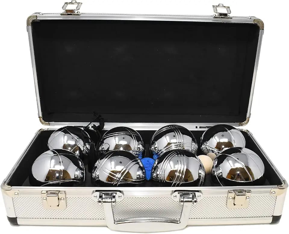 Big Game Hunters Premium 8 Kugel Boules/Petanque Set für 4 Spieler mit Rostchutz in Einer Hochwertigen Metallbox