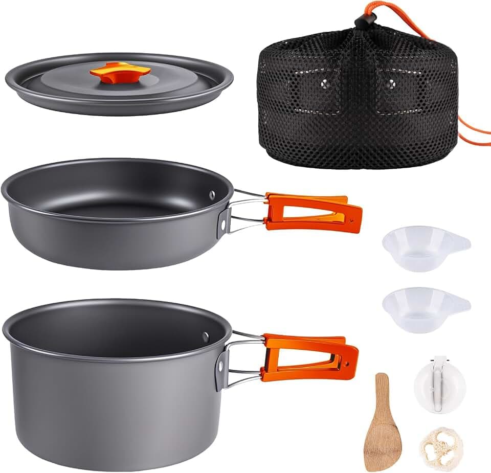 aiGear Camping Kochgeschirr Set/Outdoor Geschirr Set Aluminium