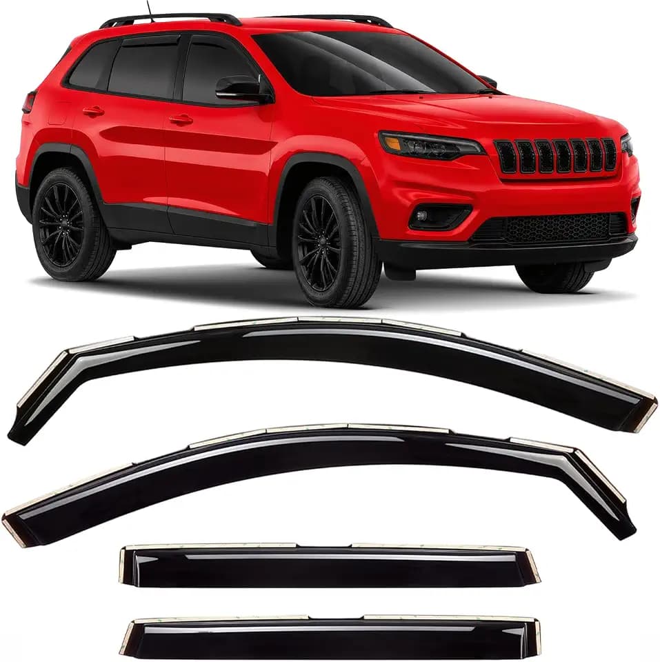 Voron Glass in-Channel Rain Guards for Jeep Cherokee 2014-2023