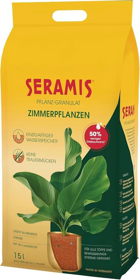 Seramis Pflanz-Granulat für alle Zimmerpflanzen, 15 l – Pflanzen Tongranulat, Blumenerde Ersatz zur Wasser- und Nährstoffspeicherung
