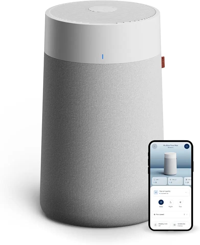 BLUEAIR Blue Pure 3350i Max Luftreiniger für Räume bis 86 m² – Smart, leise, mit HEPASilent-Technologie – entfernt Allergene, Tierhaare, Rauch, Staub und Schimmel – ideal für Zuhause & Haustiere