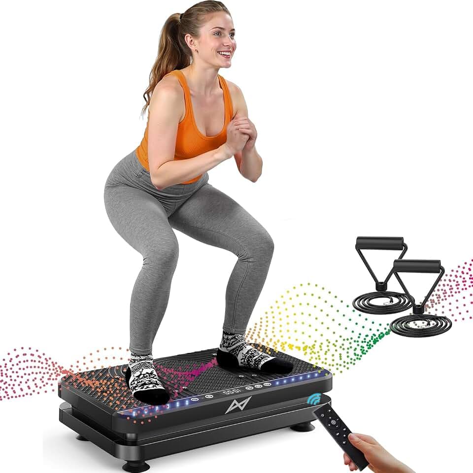 AXV Vibration Plate Fitness Platform Exercise Machine Vibrating Shaking Full Body Shaker Workout Vibrate Stand Shake Board Sport for Weight Loss Fat Burner for Gym Home Office
