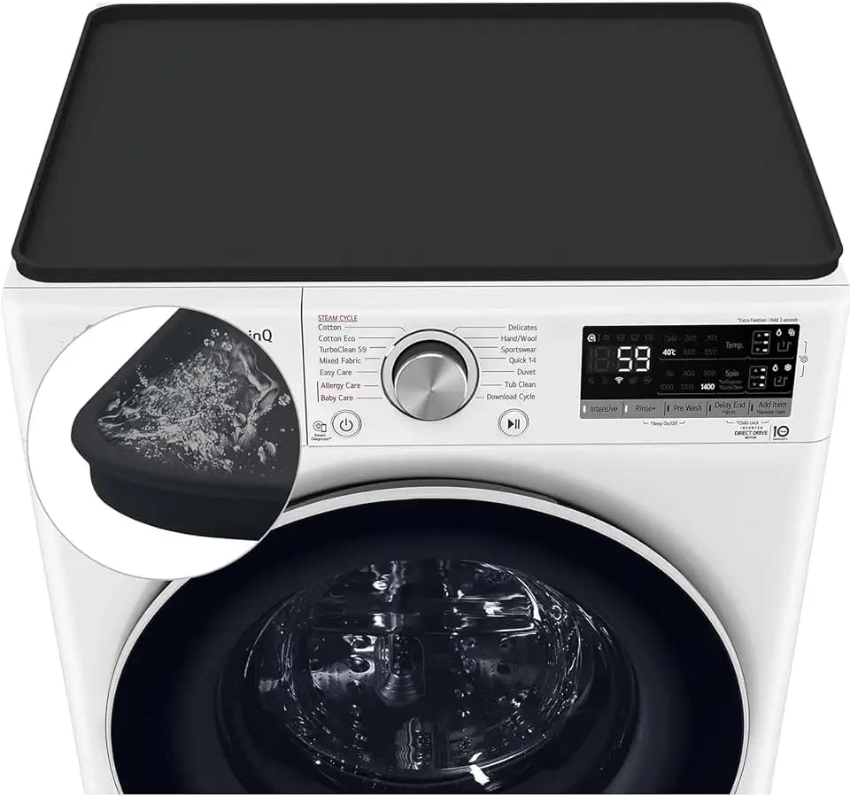Washer and Dryer Covers, 27“ x 27" Washer and Dryer Top Protector Non-slip Washing Machine Cover Silicone Rubber Mat Support Heat Washer Dryer Top Covers for Laundry Kitchen Home (1PC Black)