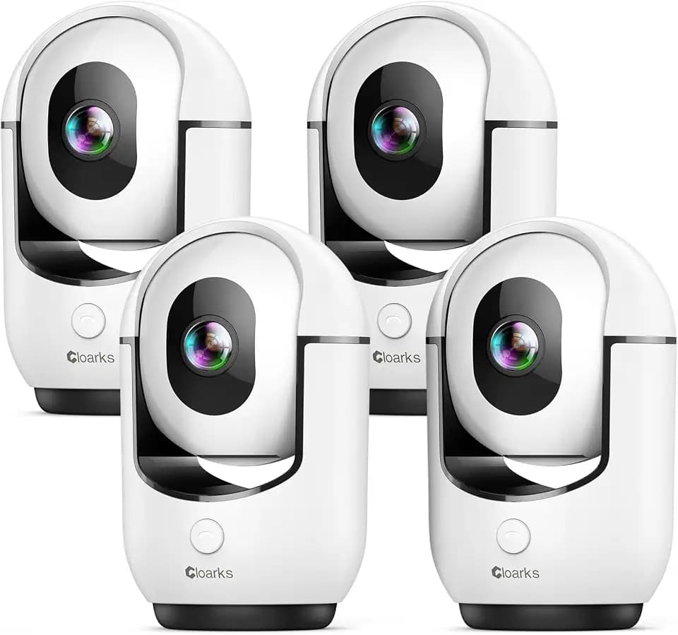Cloarks 2K Pan/Tilt Security Camera, WiFi Indoor Cameras for Home Security with AI Motion Detection, Pet/Dog/Baby Camera with Phone App, 2-Way Audio, 24/7, Siren, TF/Cloud Storage, 4 Pack
