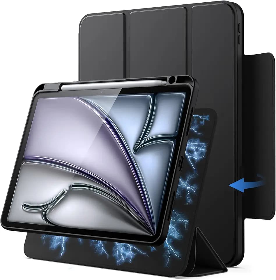 JETech Magnetische Hülle für iPad Air 11" M4/M3/M2, Air 5/4 10,9", Schwarz