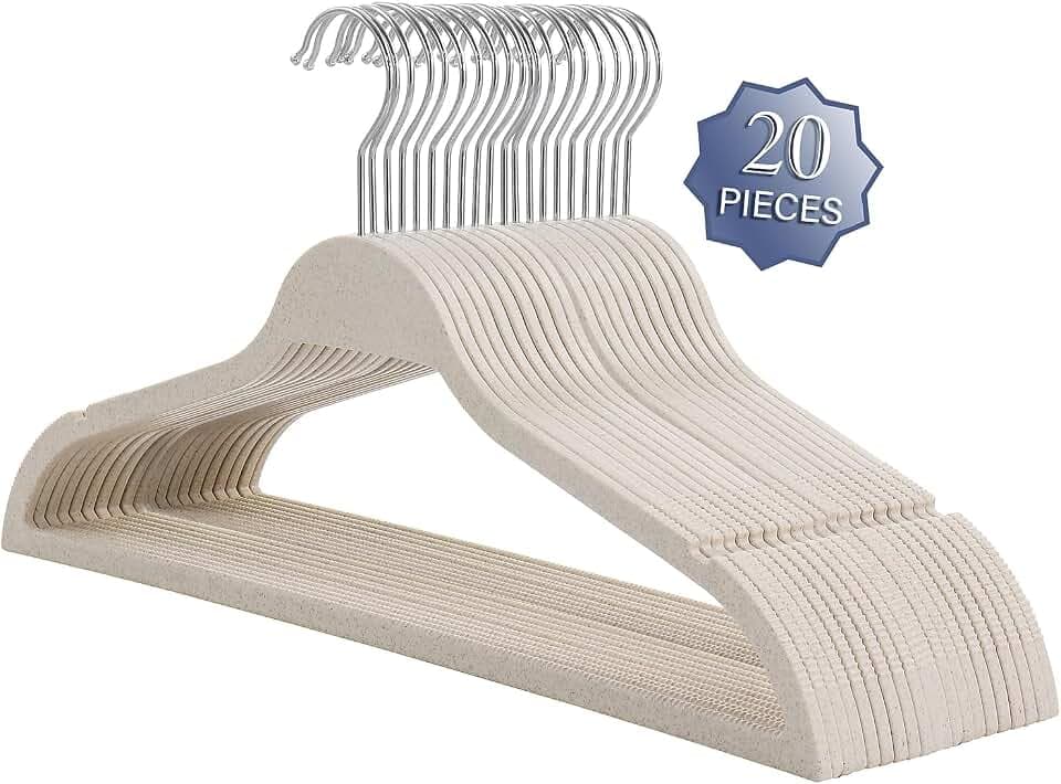 Elama Home Coat Hanger, 20 Piece Set (ELH-6011-NATURAL)