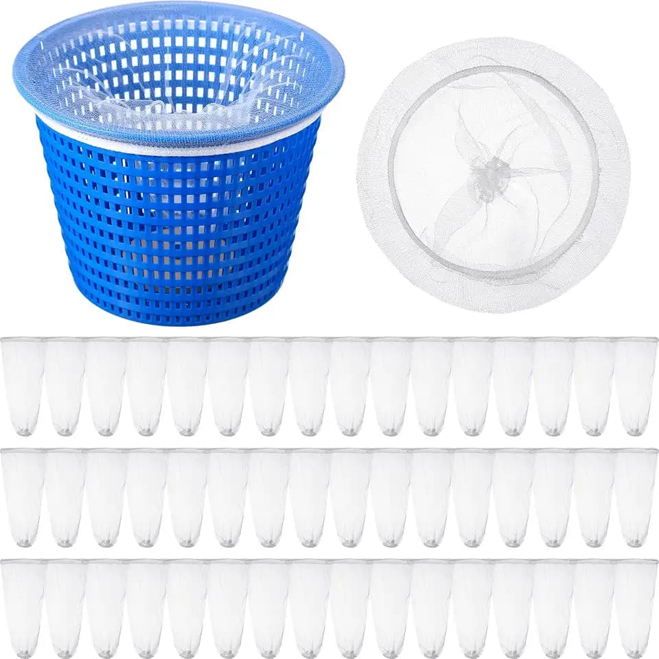 100 Pcs Pool Skimmer Socks with Leaf Debris Filter for Skimmer Basket