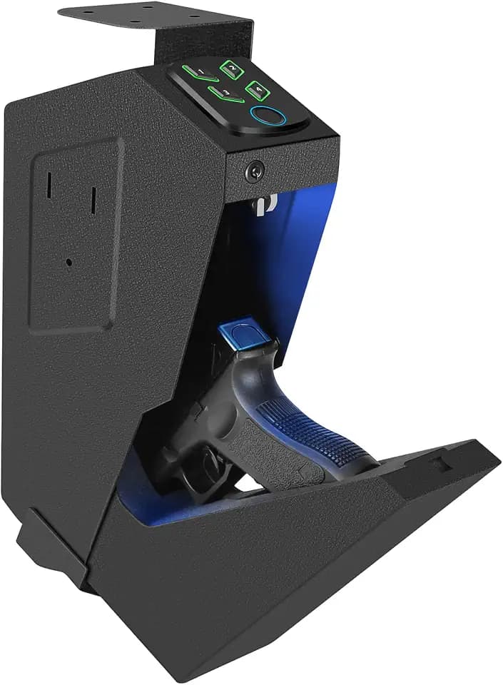 Biometric Handgun Safe, Fingerprint Mounted Pistol Gun Safe