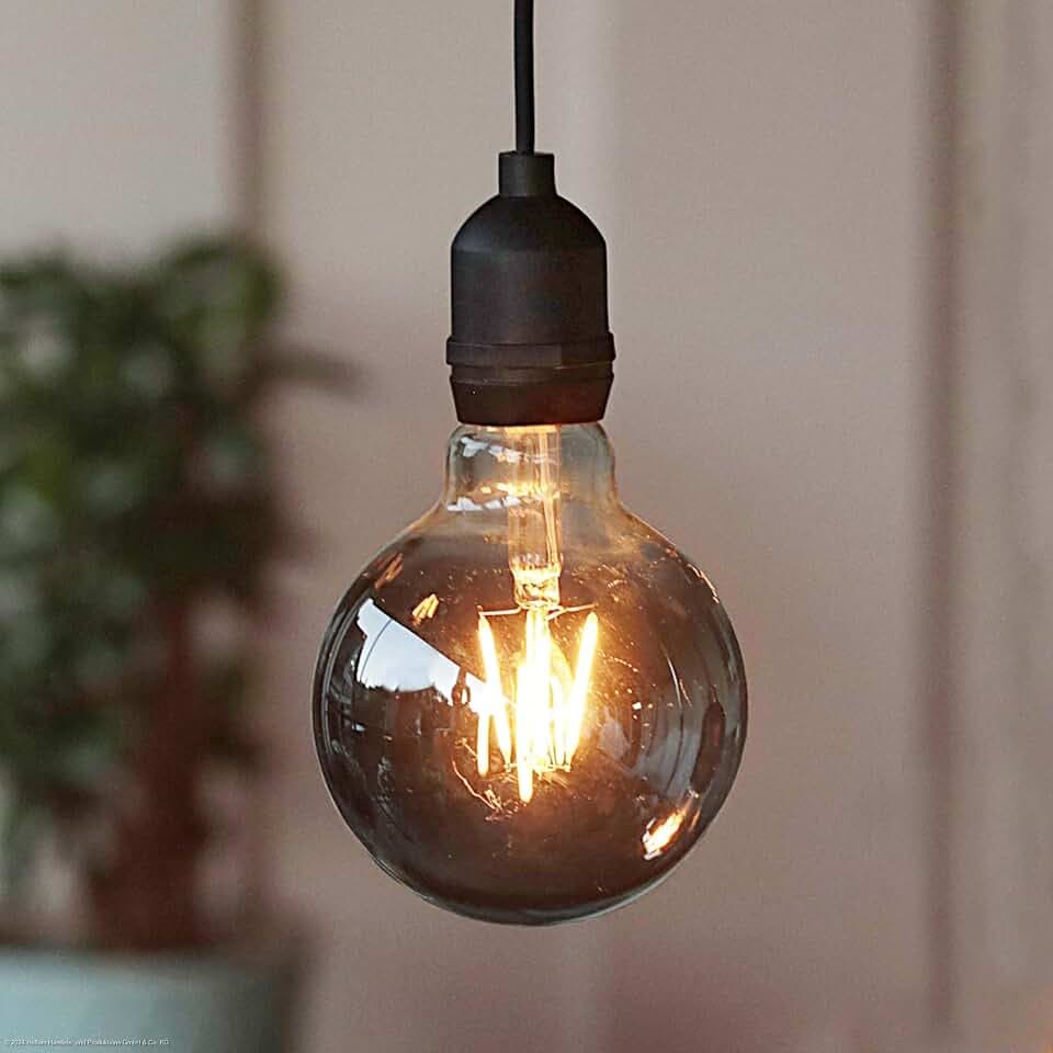 hellum Hängelampe mit Batterie, Fernbedienung Timer outdoor Ø9,5×13,7cm