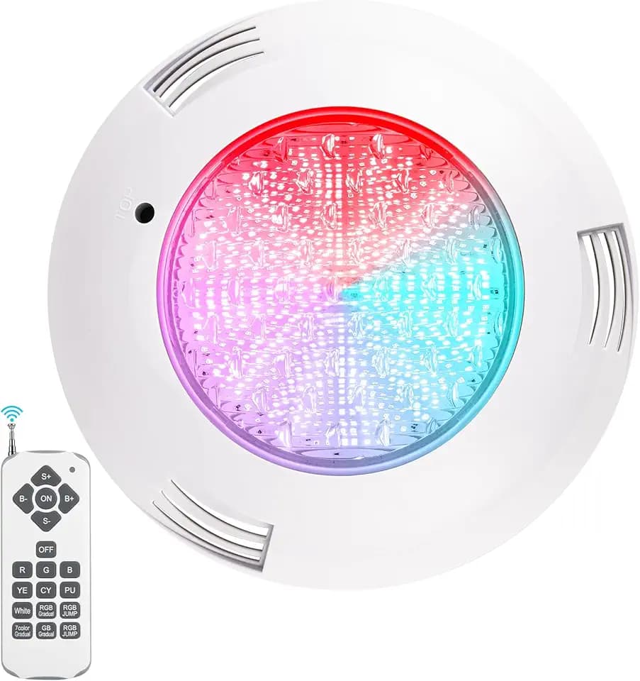 ledmo 38W RGB Poolbeleuchtung Unterwasser PAR56 IP68 mit Fernbedienung 12V