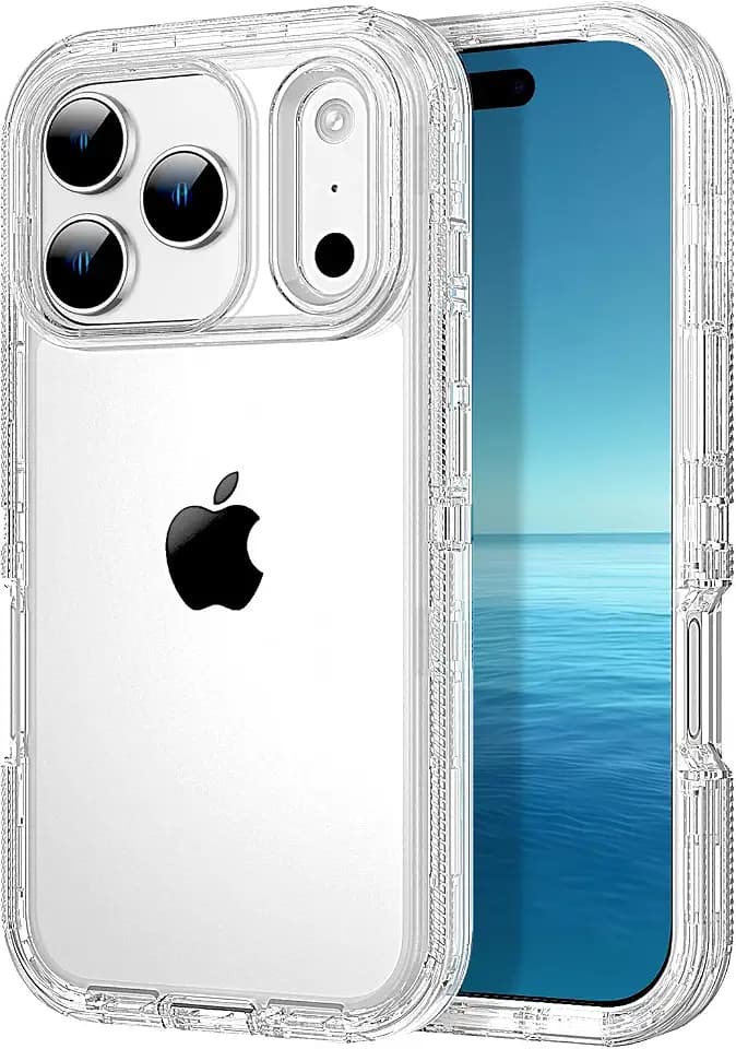 for iPhone 17 Pro Max Case Heavy Duty Shockproof Dust/Drop Poof 3 Layers Full Bady Protection Rugged Cover Case for iPhone 17 Pro Max 6.9",Clear