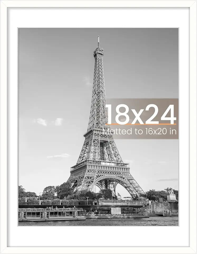 upsimples 18x24 Picture Frame, Wall Decor Poster Frames, White 1 Pack