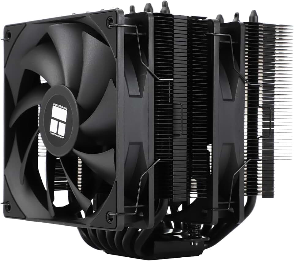 Thermalright TR Phantom Spirit 120 SE BLACK CPU Kühler, Dual TL-C12B V2 PWM Lüfter und Doppeltürme,7 Heatpipes Kühlkörper Kühler, für AM4/AM5&Intel LGA1851/115X/1200, Computer CPU Kühlung, Schwarz