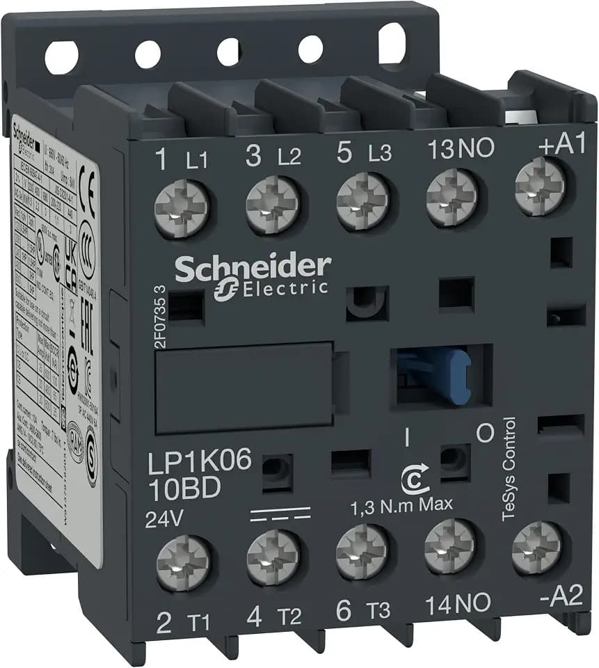 Schneider Electric TeSys K Schütz 24V dc-Spule, 3-polig, 440V ac / 9 A 24V dc 4 kW 3 Schließer Motorsteuerung,