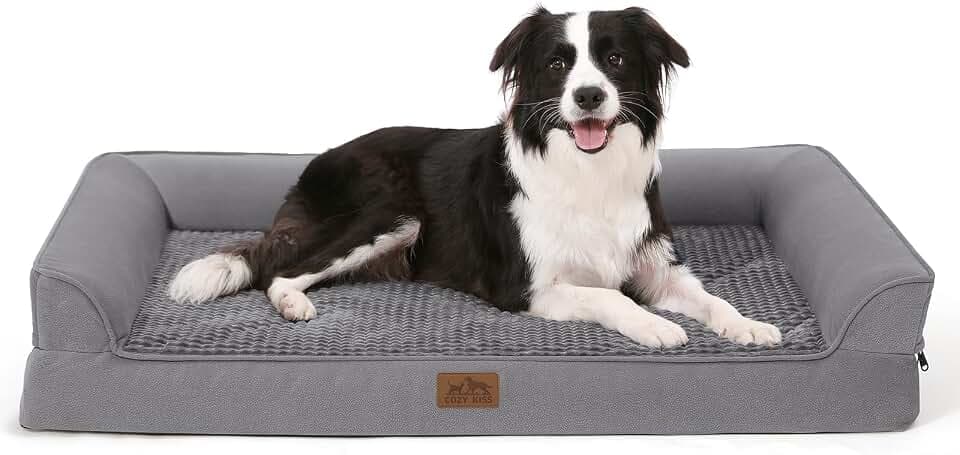 Cosy KISS Orthopädisches Hundebett Waschbar für Sehr Große Hunde, XL Grau