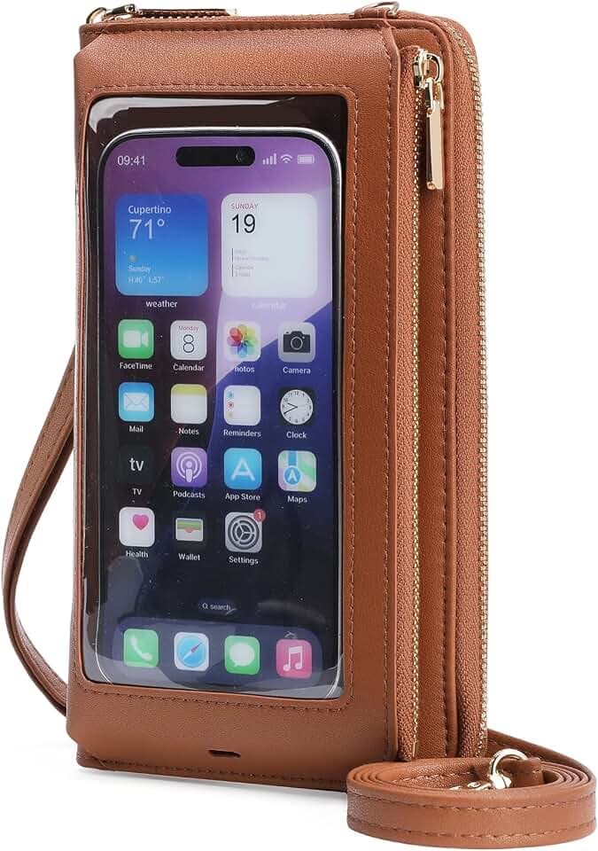 GOIACII Phone Purse Crossbody Bags for Women Small Travel Wallet Touch Screen RFID Blocking