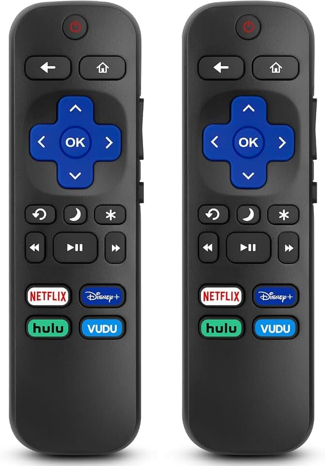 2-Pack Remote Control for Hisense-TCL-Onn-Sharp-Philips-Westinghouse-Insignia-Element Roku TV Remote Replacement